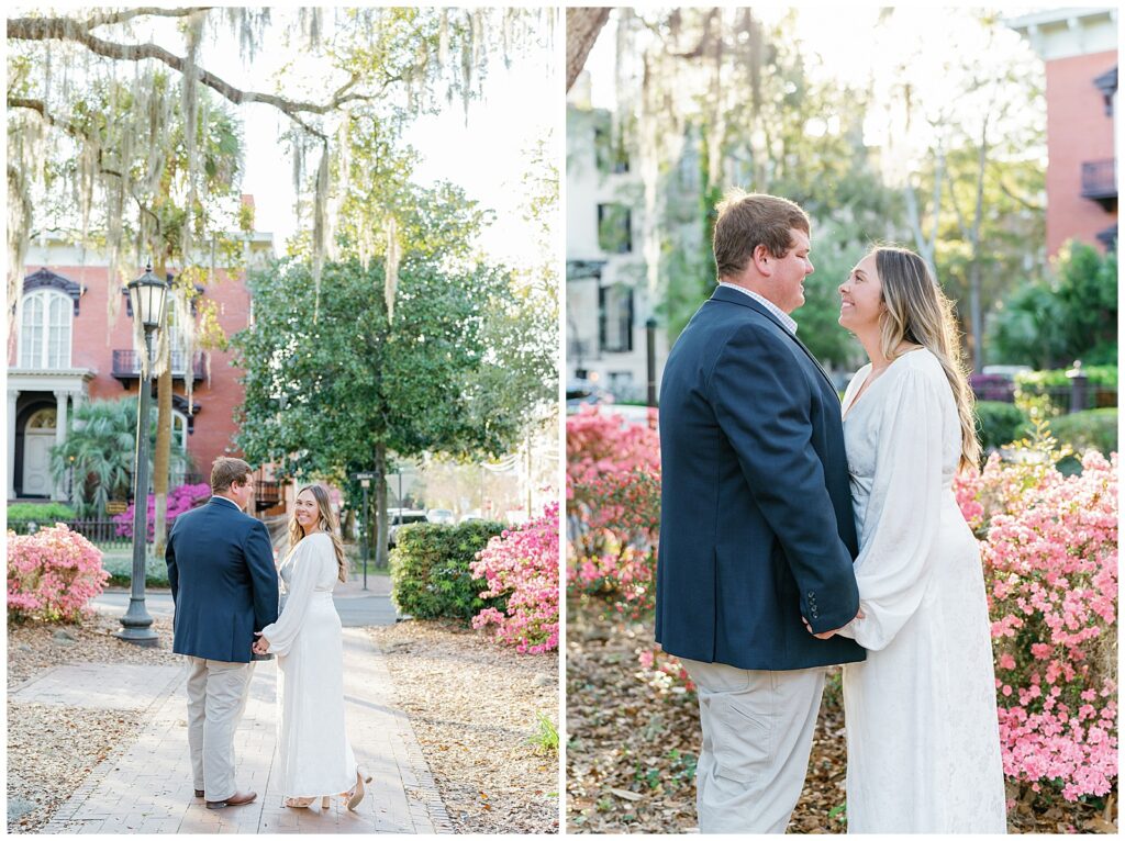 downtown Savannah engagement session by savannah wedding photographer